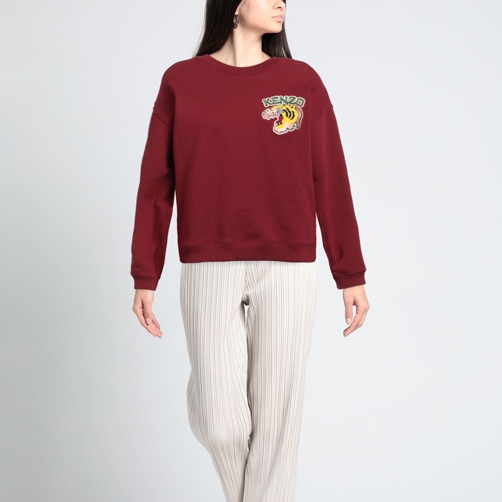 Kenzo Maroon Sweatshirt with Iconic Tiger Emblem
